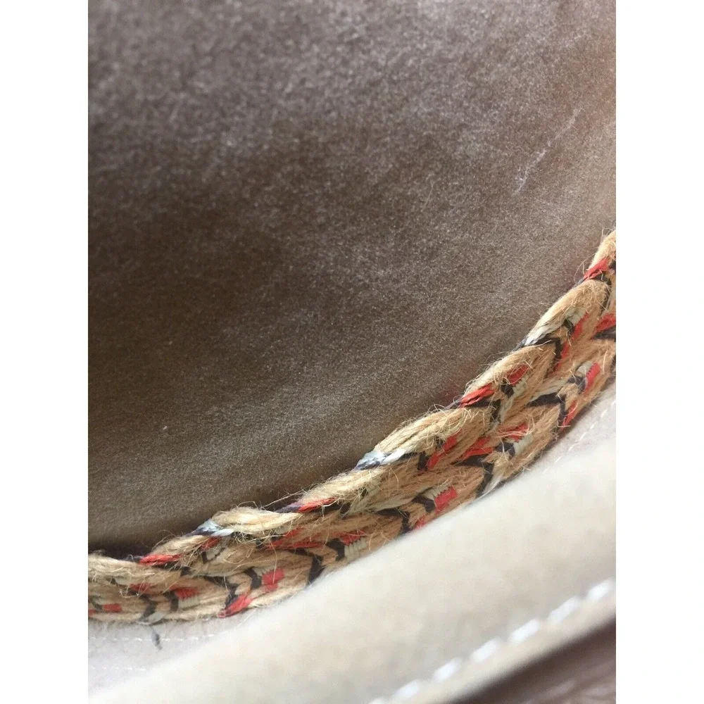 Vtg Levi Strauss Suade Leather Hat 7 1/8‎ Brown Cowboy Hat Nice